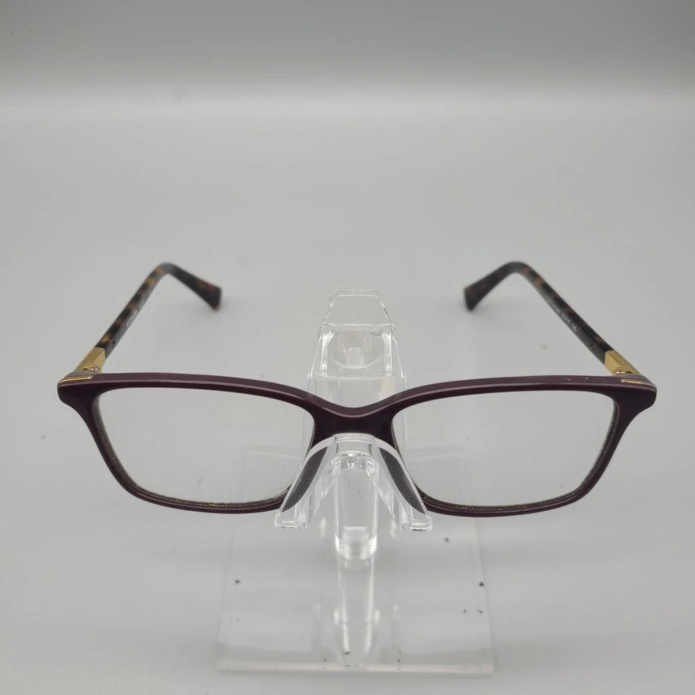 Coach HC 6077 Eyeglasses Purple Dark Tortoise Gold Logo Rectangular Frames 51-15